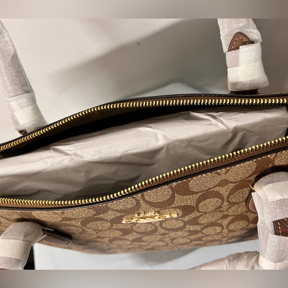 Coach Signature Canvas Tote Bag in Khaki/Brown - Picture 3 of 3